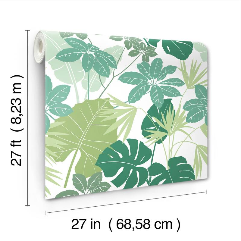 A-Street Prints Medellin Green Rainforest Floor Wallpaper