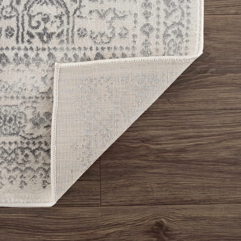 Hauteloom Michie Living Room, Bedroom Area Rug - Cream, Gray, Light Slate - 11'10" x 15'