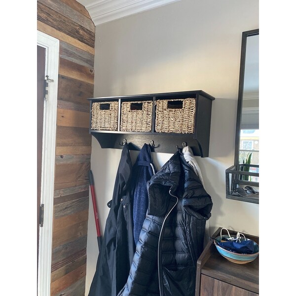 Safavieh  Home Collection Finley Black Hanging 3 Basket Wall Coat Rack,
