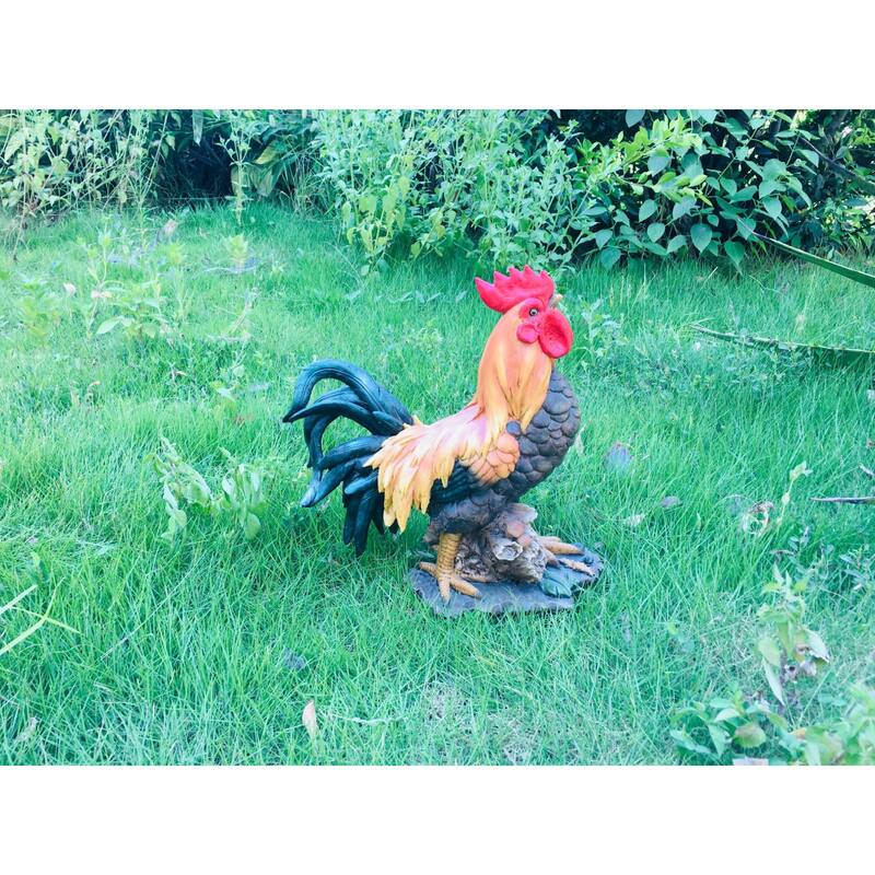 14.25" Standing Rooster Outdoor Garden Statue