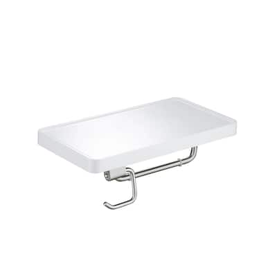 Bathroom Brushed Nickel Hardware Accessory Wall Mounted Tissue Holder with Shelf
