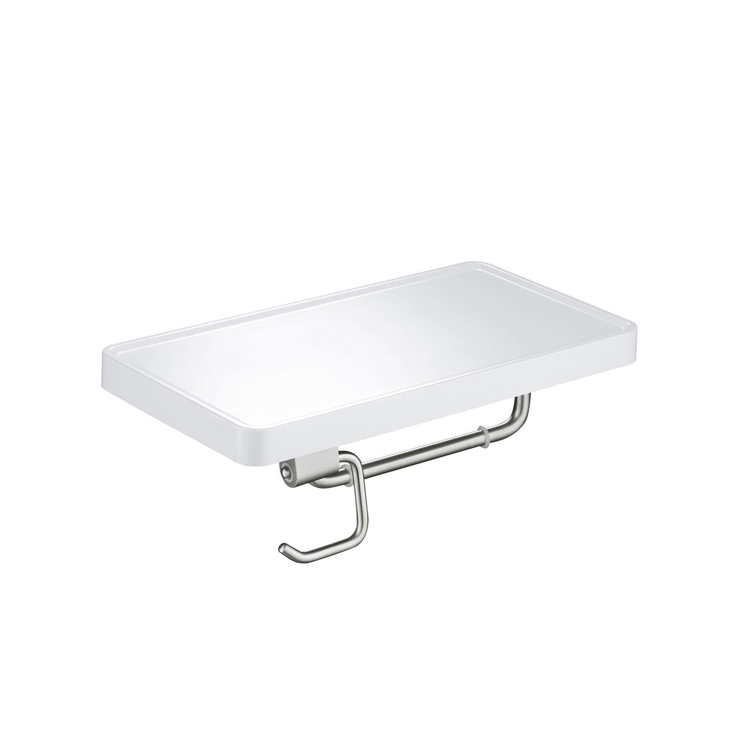 Bathroom Brushed Nickel Hardware Accessory Wall Mounted Tissue Holder with Shelf