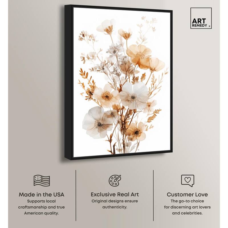 Parchment Petals Canvas by Art Remedy
