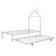 preview thumbnail 41 of 76, Metal Platform Bed With Twin Size Trundle,House-Shaped Headboard Design