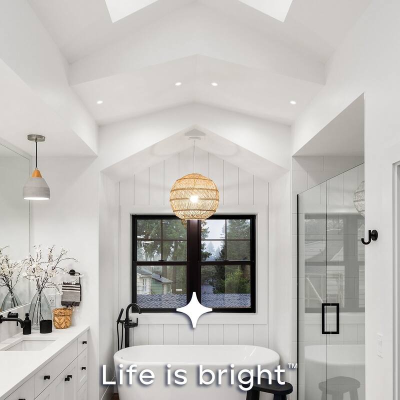 Luxrite 2 Inch LED Recessed Ceiling Light J-Box 8W 5CCT 660 Lumens Dimmable Wet Rated IC Rated - 1 Pack