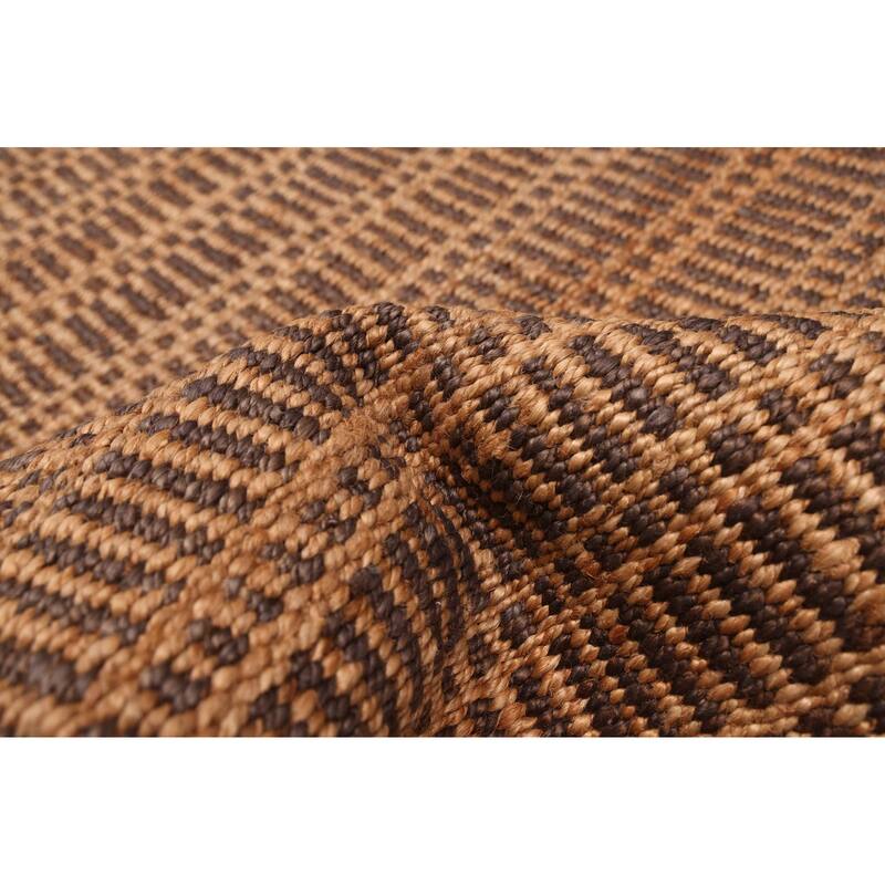 ECARPETGALLERY Braided Weave Palas Denizli Light Brown Jute Rug - 5'5 x 7'6