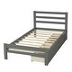 preview thumbnail 5 of 15, Twin Wood Platform Kids Bed with 2-Drawers, Durable White Finish, Solid Wood Frame, Headboard & Footboard, Easy Assembly, Grey