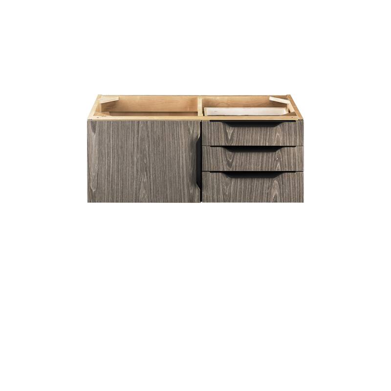 James Martin Vanities Mercer Island 36" Single Vanity, Ash Gray with Matte Black Hardware - Base Only - No Countertop