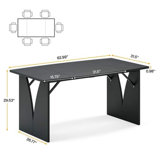 63-inch Rectangular Kitchen Dinner Table for Dining Room - Bed Bath ...