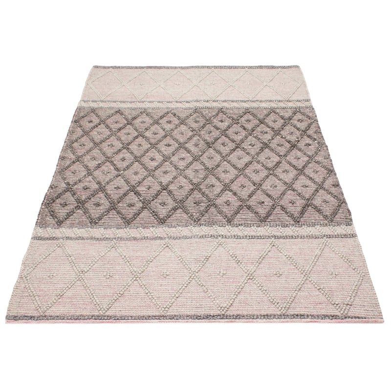 ECARPETGALLERY Braid weave Sienna Grey Wool Rug - 6'2 x 8'11