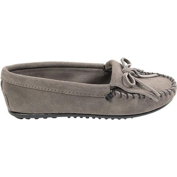 **Minnetonka Kilty Suede Moccasin Grey Women/'s Size 8.5