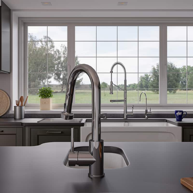 ALFI brand 39-inch White Arched Apron Thick Wall Fireclay Double Bowl Farm Sink