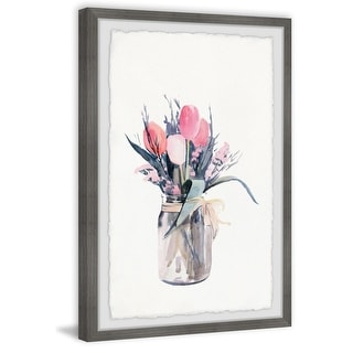 Tulip Painting Print - Floral Wall Art Home Decor - Framed Picture for ...