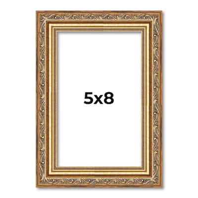 5x8 Frame Red Solid Wood Picture Frame Width 1.75 Inches | Interior Frame Depth 1 13/16 Inches