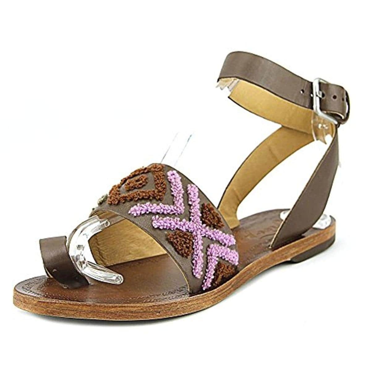 free people torrence flat sandal in leather