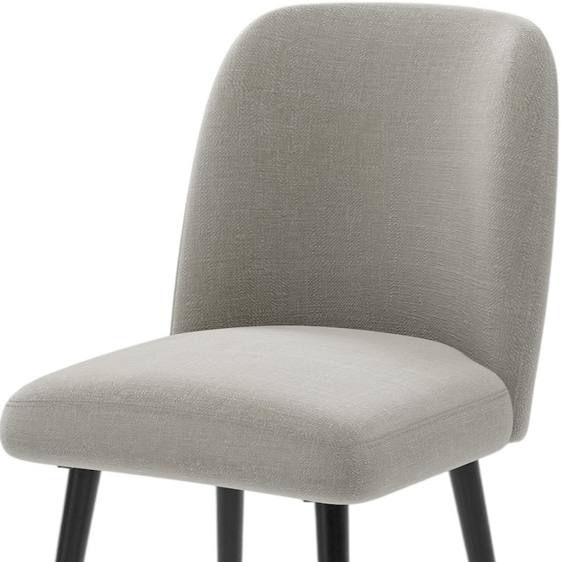 Set of 2 Fabric Dining Side Chairs with Black Tapered Wood Legs - 19” x 23” x 34”