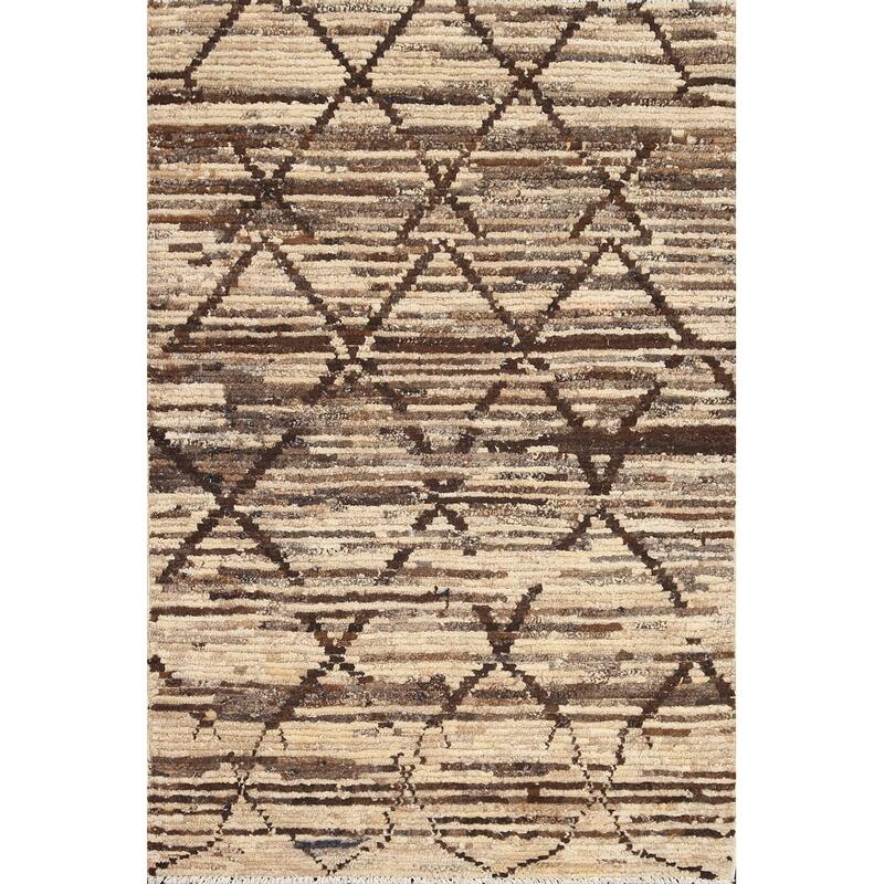 Contemporary Gabbeh Kashkoli Area Rug Handmade Oriental Wool Carpet - 3'2" x 4'10"