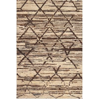 Contemporary Gabbeh Kashkoli Area Rug Handmade Oriental Wool Carpet - 3'2" x 4'10"