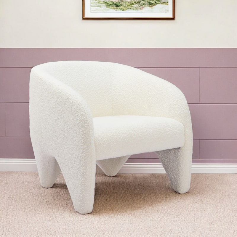 HomeRoots 30" White Sherpa Arm Chair - 29.9' X '28.7' X '30.7 - 29.9' X '28.7' X '30.7