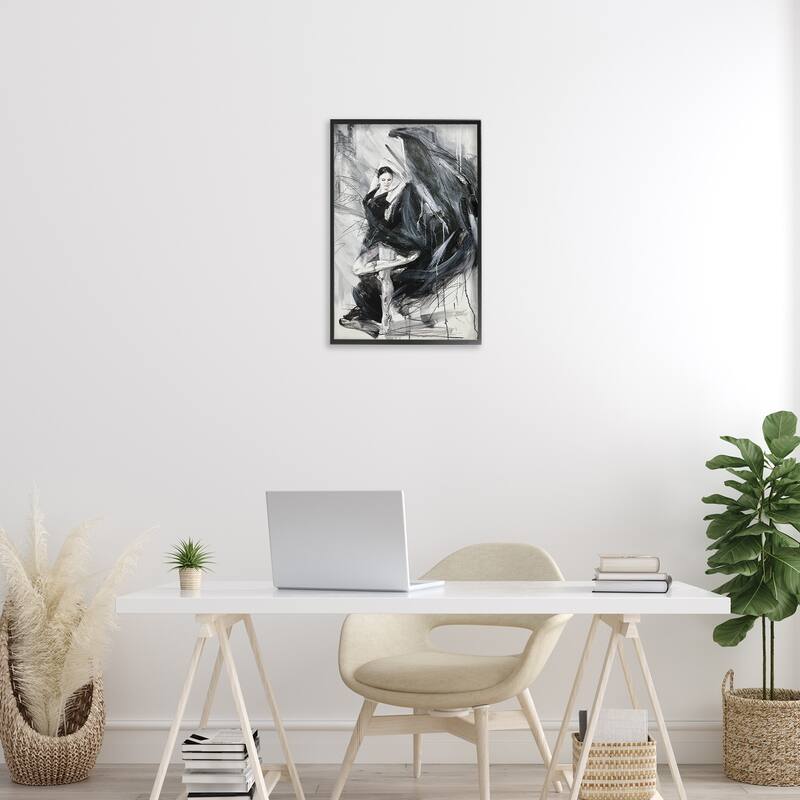 Stupell Elegant Dancer Abstract Framed Giclee Art Design By Lucille Lee