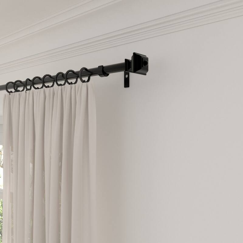 Acroma Streamlined Adjustable Curtain Rod Black - 120 to 170 inches