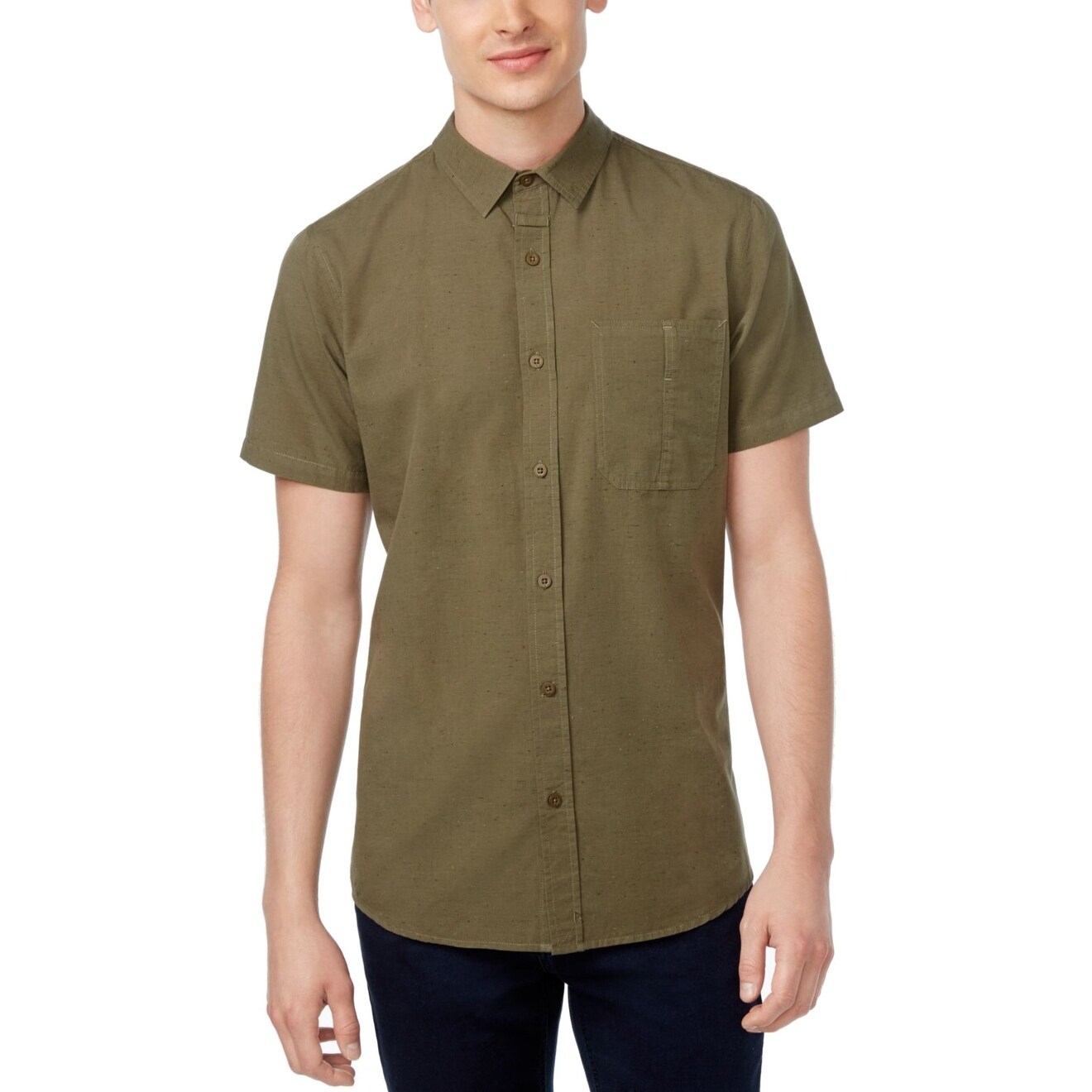 olive green button up shirt mens