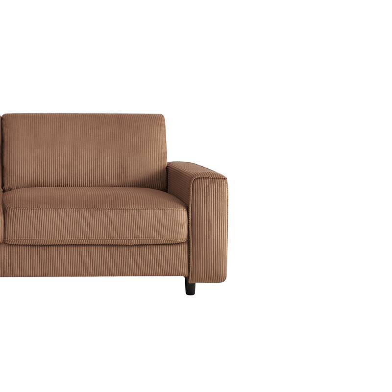 Modern Contemporary Upholstered Corduroy Plush Tufted Sofa