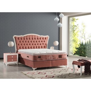 ronni modern bedroom set king size 200 200 foundation headboard mattress bench overstock 32668055