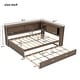 preview thumbnail 5 of 26, Full Size Wood Daybed with Storage Shelves,USB,LED Design,With Twin Size Trundle