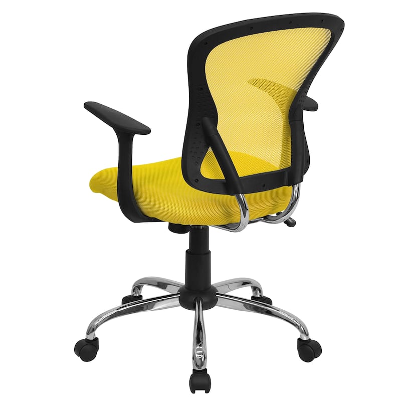 Mid-Back Mesh Swivel Task Office Chair with Chrome Base and Arms