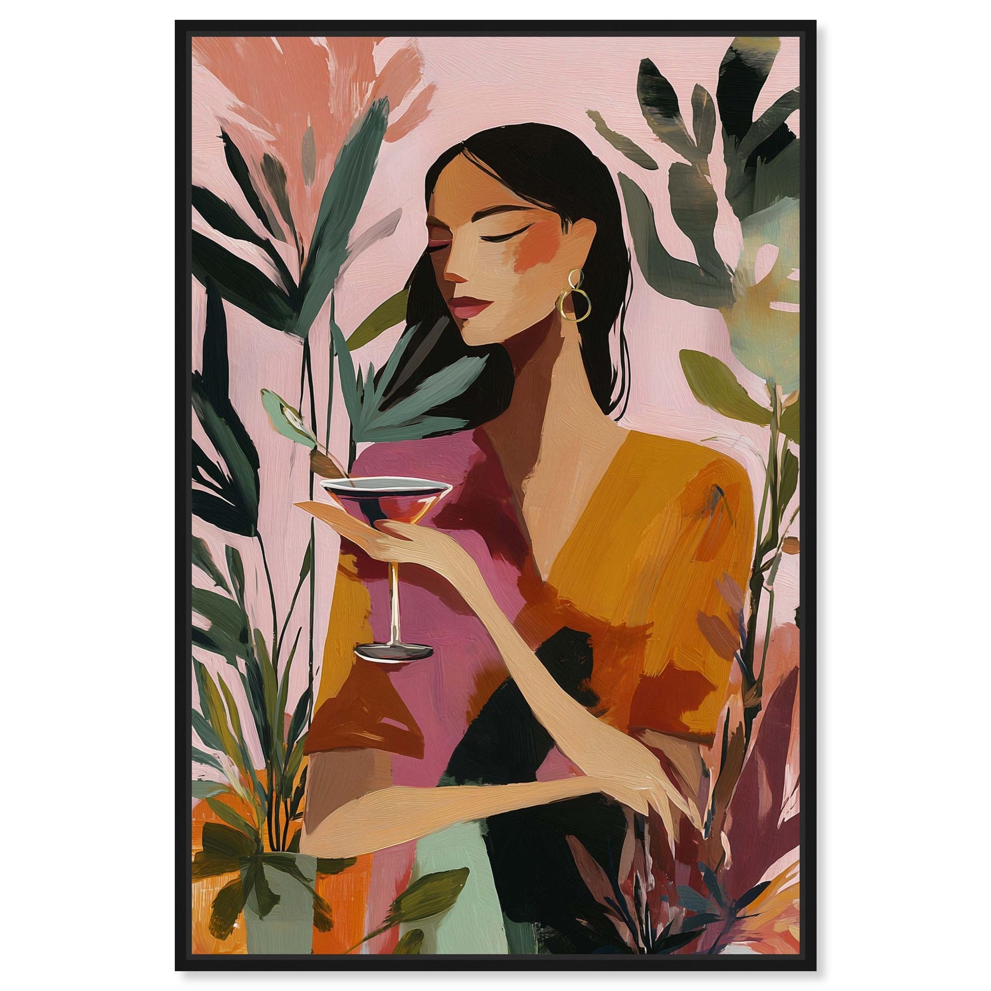 Drinks and Plants Glam Wall Decor Canvas Print by Art Remedy
