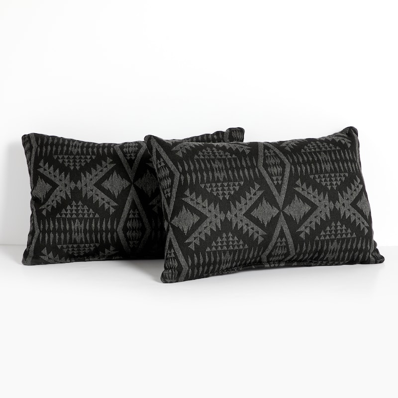 Sunbrella Pendleton Diamond River Printed Indoor/Outdoor Knife Edge Pillow (Set of 2) - 12 in H x 18 in W x 6 in D