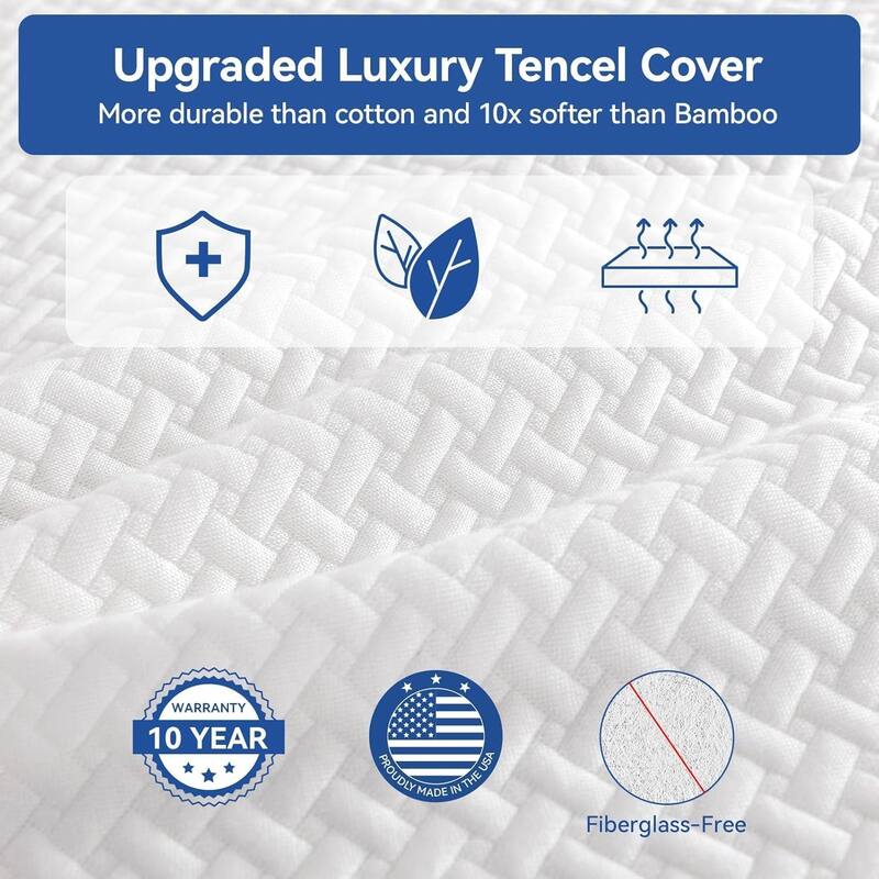 8 in. Premium Cool Green Tea/Gel Memory Foam Extra Firm Mattress with Tencel Cover