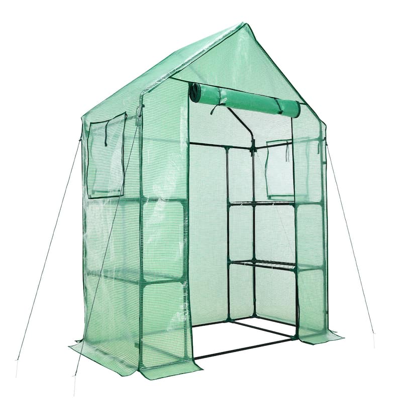 Aoodor Walk-in Greenhouse with 4 Shelves