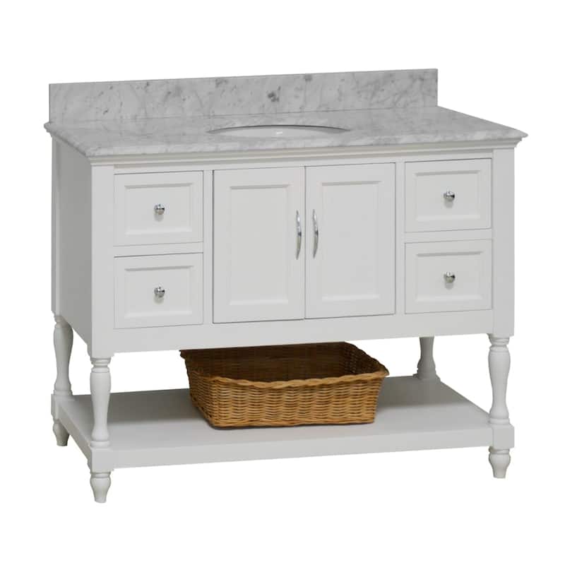 KitchenBathCollection Beverly 48" BathroomVanity w/ Carrara Marble Top