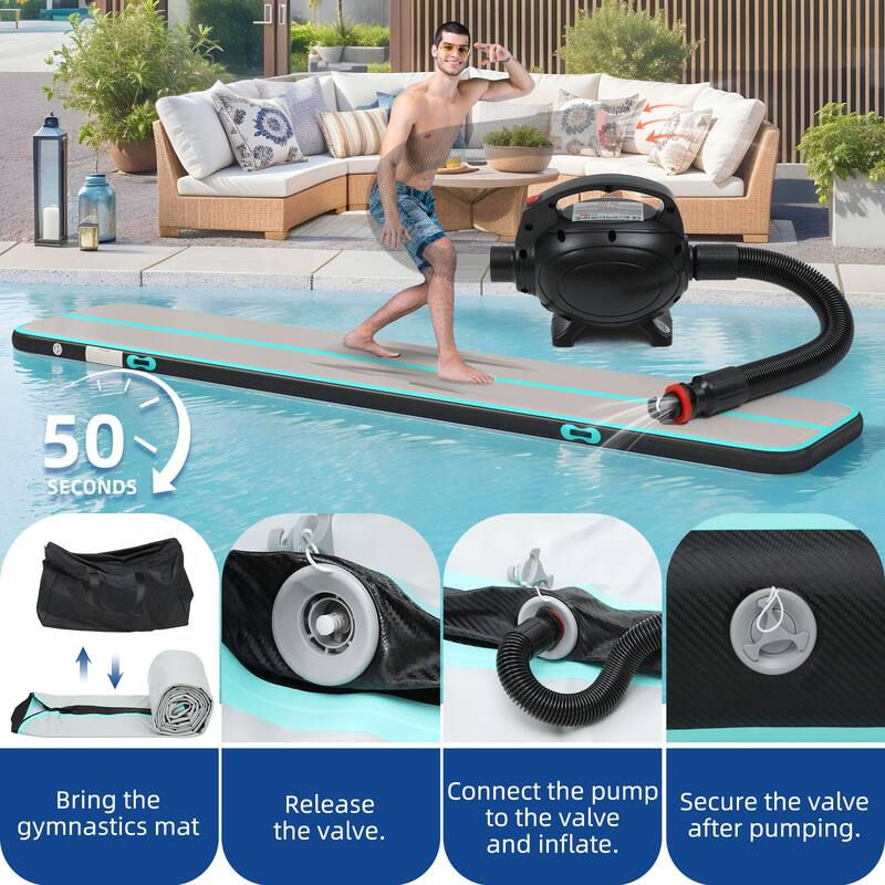 Air Track Tumbling Mat with Electric for Gym Yoga Water