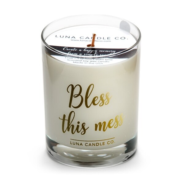 Simple Fresh Linen Scented Jar Candle, Soy Wax - Bless This Mess