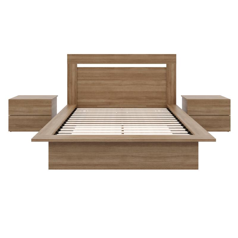 Malibu 4-Piece Bedroom Set with Bed, Headboard, and 2 Nightstands