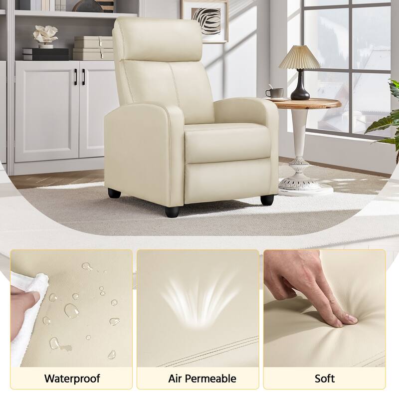 Yaheetech Recliner Chair PU Leather Adjustable Reclining Chair Sofa