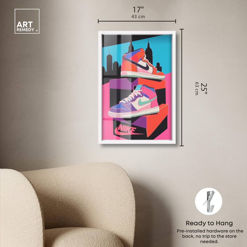 City Pop Sneakers Shadowbox by Art Remedy