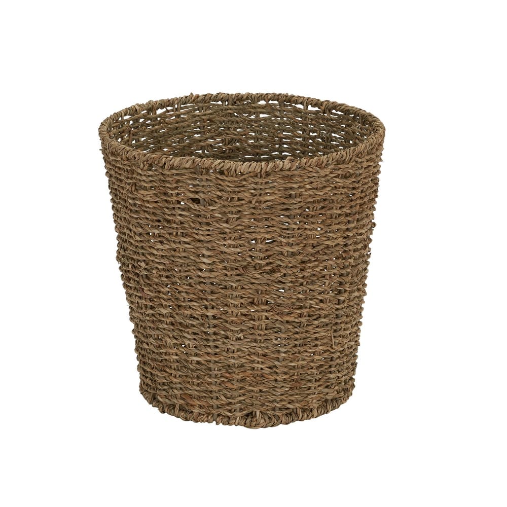 Household Essentials Handwoven Seagrass Wicker Waste Basket - Brown