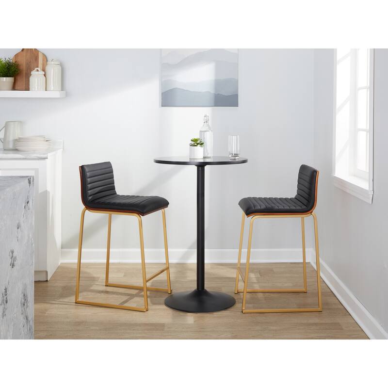 Silver Orchid Magda 26" Fixed-Height Upholstered Counter Stool (Set of 2)