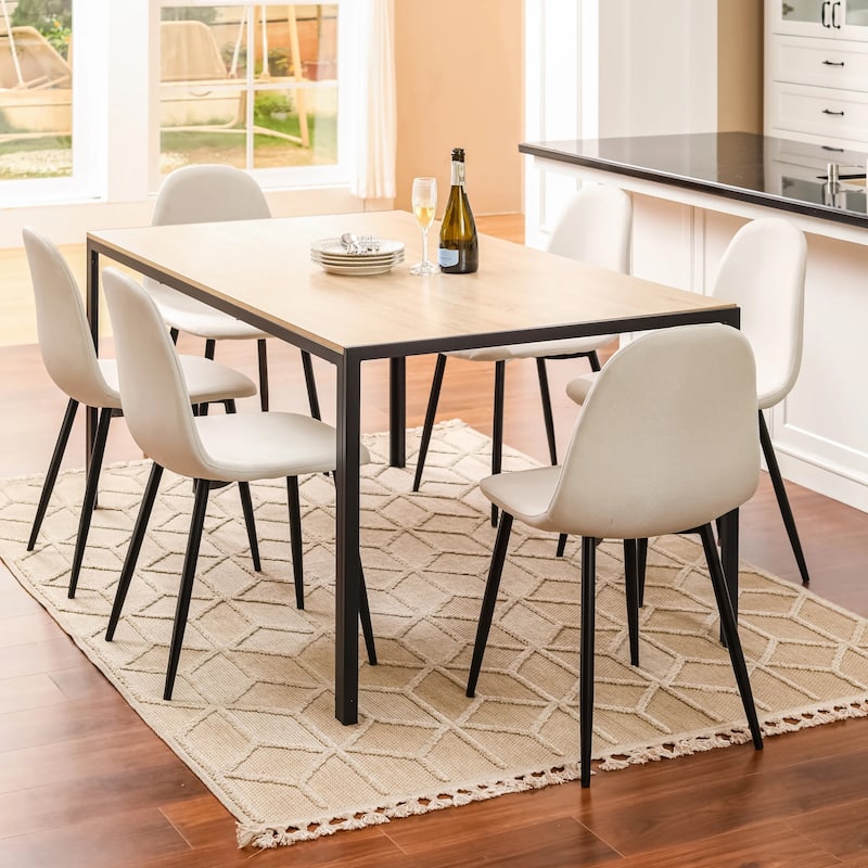 Kitchen Dining Chair Set of 4, Modern Upholstered Chairs With Metal Legs For Home, Bedroom, Living Room Side Chairs - Beige