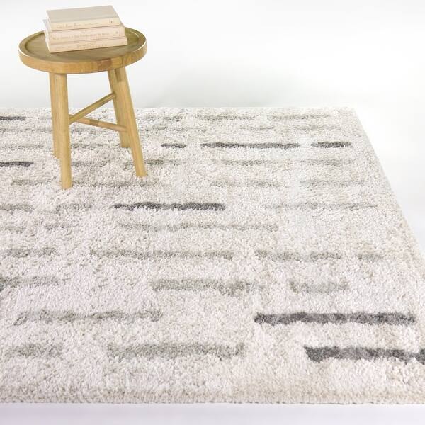 slide 2 of 5, Lysander Organic Modern Stripes Area Rug 5'3" x 7' - Beige