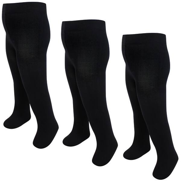 slide 1 of 1, Luvable Friends Baby Girl Nylon Tights, Black Black - 0-9 Months