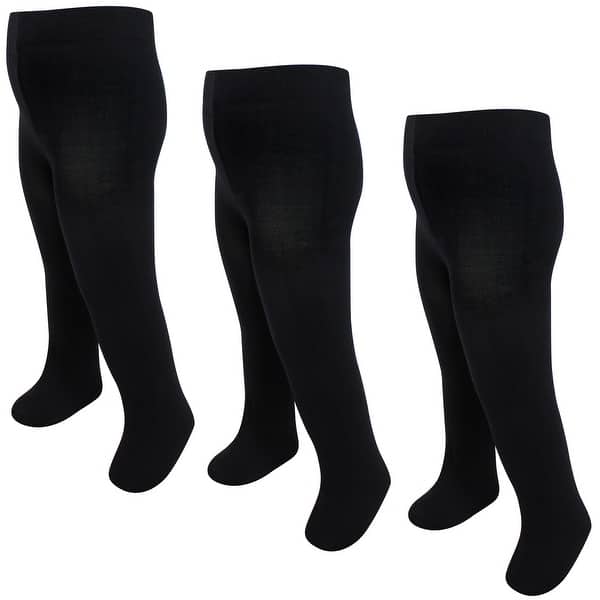 slide 1 of 1, Luvable Friends Toddler Girl Nylon Tights, Black, 2T-4T - Black 2-4T - Black