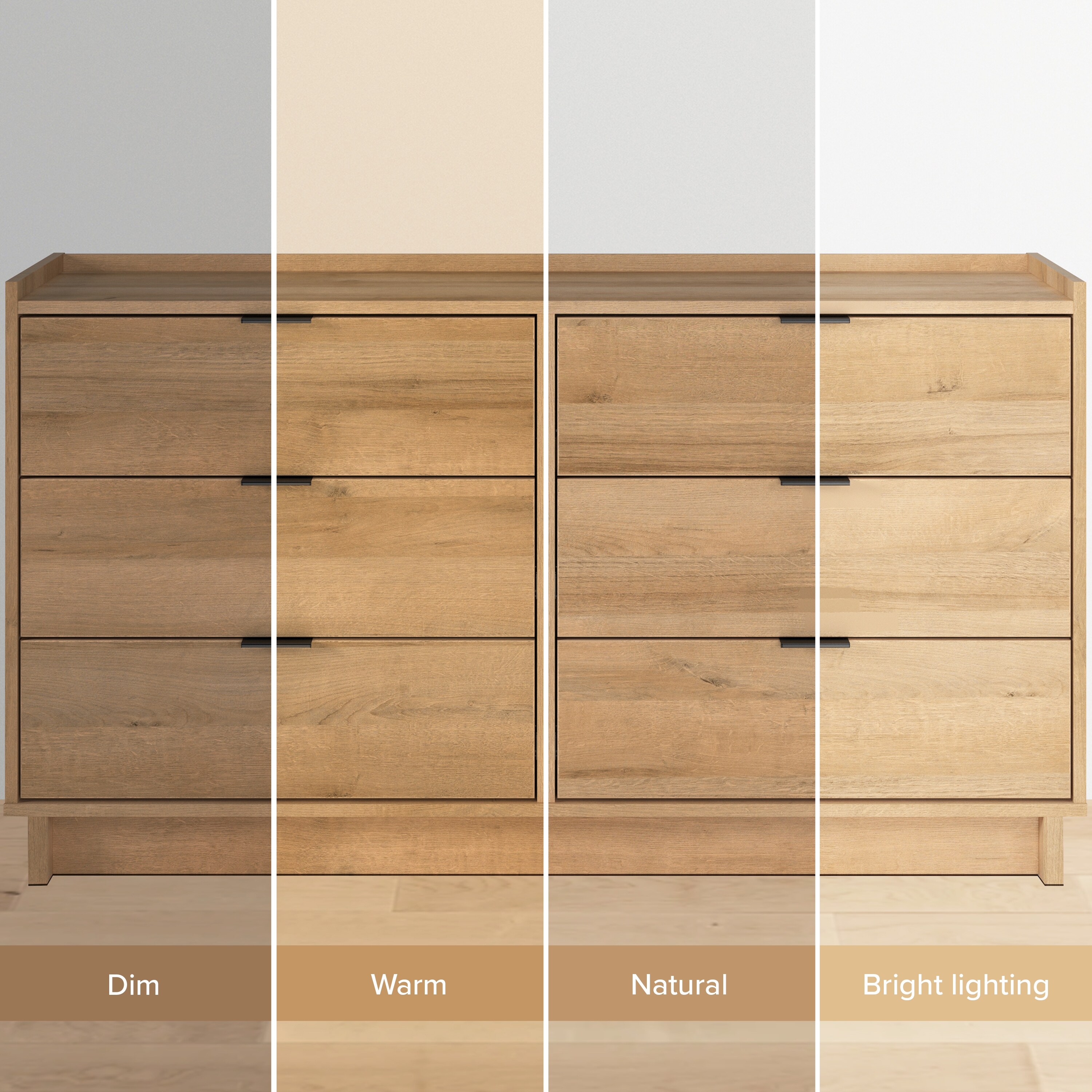 prepac simply modern dresser Prepac Simply Modern 6-Drawer 52.5" W Double Dresser for Bedroom, Chest of Drawers, Modern Bedroom Furniture, Oak - Overstock