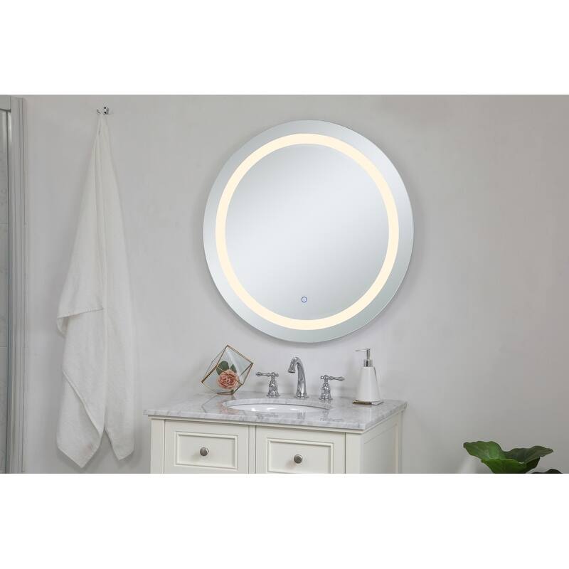 Avalon 32 " diameter Hardwired LED mirror - Silver