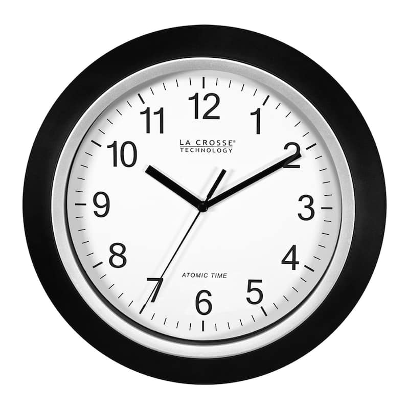 10" Black and Silver Atomic Analog Wall Clock