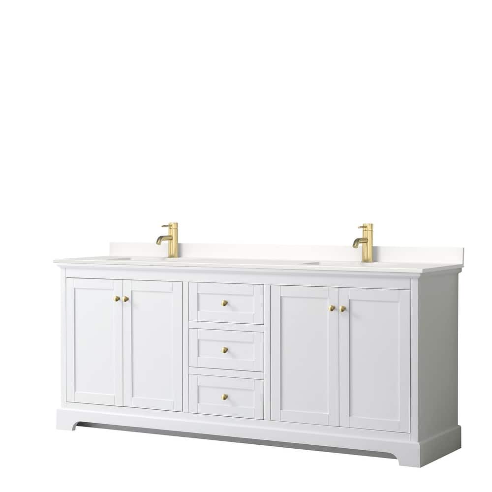 Avery 80-inch Double Vanity, Quartz Top
